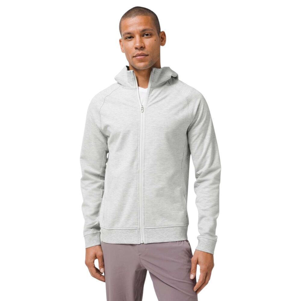 Lululemon City Sweat Full Zip Hoodie Heathered Ultra Light Grey/Sea Salt Large